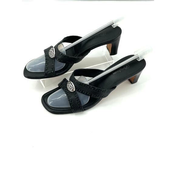 Brighton Tamijo Croc Wedge Heels, Black, Sz. 9 1/2 M, Casual Office Career - Picture 2 of 10